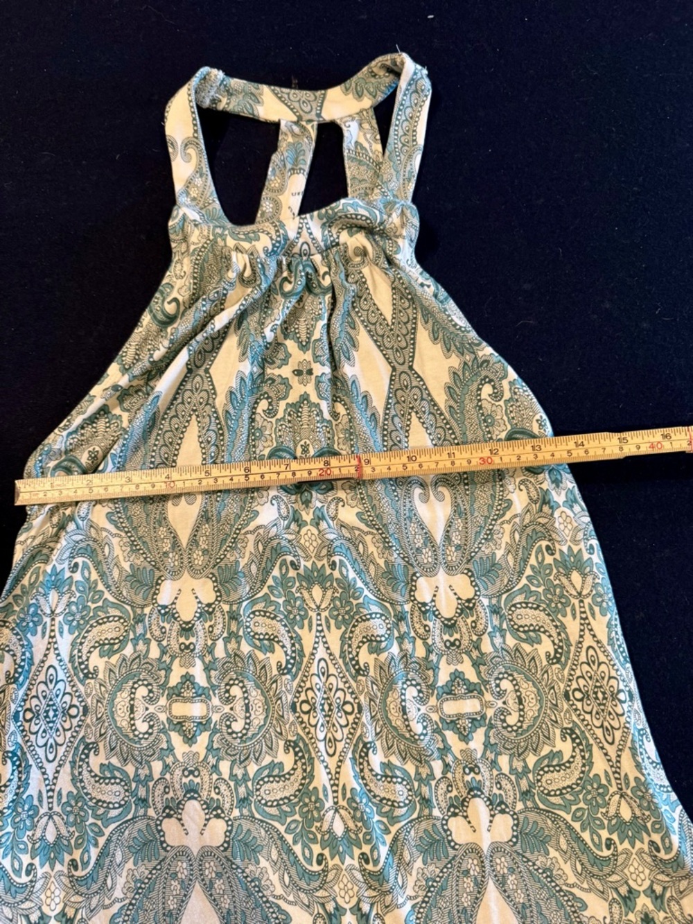 VENUS Teal Paisley Halter Midi Dress with White Base - Picture 4 of 8
